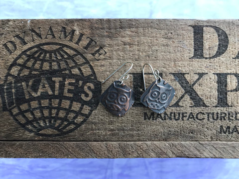 Owl Copper Earrings